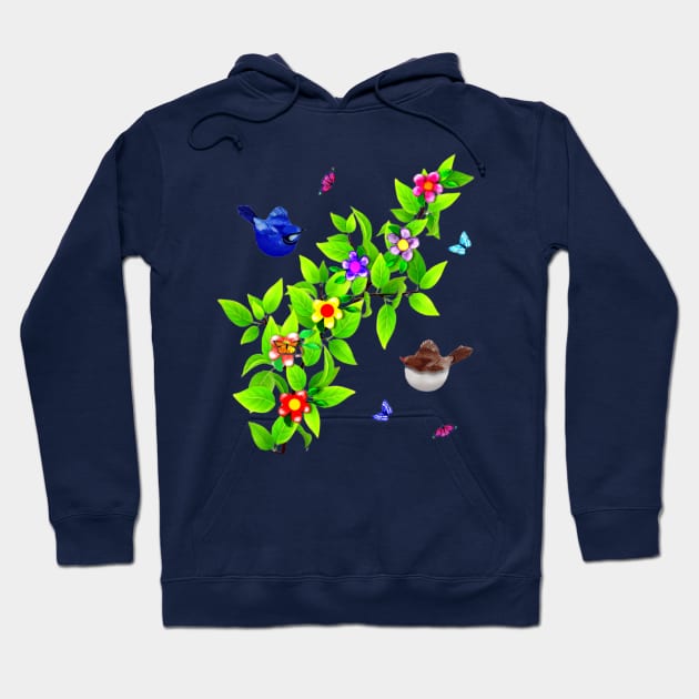 Cute Birds. Fairy Wren Couple Hoodie by KC Morcom aka KCM Gems n Bling aka KCM Inspirations